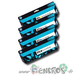 Cartouches HP 970/971 rechargeables avec puces auto-reset pour traceur