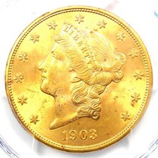 1903 Liberty Gold Double Eagle $20 Coin - PCGS MS65+ Plus Grade - $8,500 Value