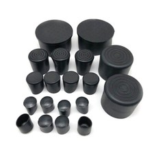Black Chair Table Feet End Cover Caps Stick Pipe Tubing Cap PVC Rubber 6mm 63mm