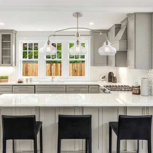 Kira home Harlow 38" Moderno Industrial Granja/Escuela 3 Luces Isla Luz Foto 4 de 4