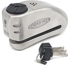 Artago Bike Scooter Quad Motorcycle Security 32 Disc Lock with Alarm 15.5mm Pin