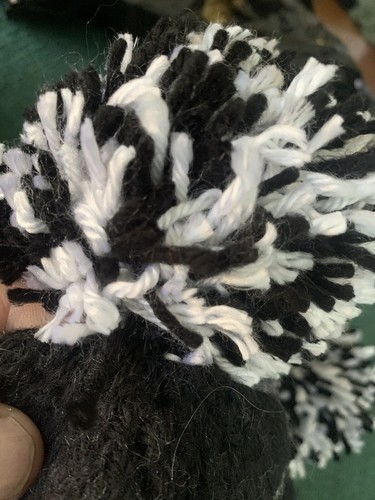 Custom Hand Knit Merino Wool Wood Set HeadCover, Black w/Pom Pom - SWEET! - Picture 12 of 14