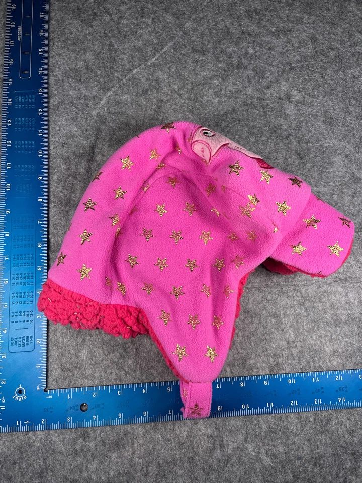 Peppa Pig Gorro Toque Juvenil Niño OS Rosa Dorado Estrellas Tejido Poliéster Orejeras Foto 4 de 4