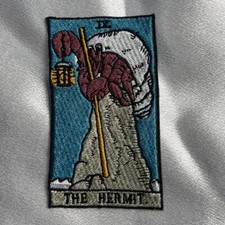 The Hermit Tarot Card Iron On Embroidery Patch Mystical Spiritual Witchy Jacket