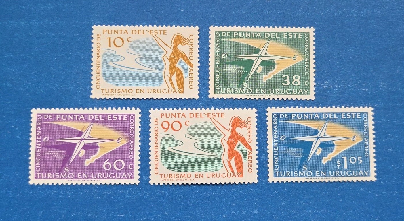 Uruguay Stamps, Scott C195-C199 Complete Set MNH