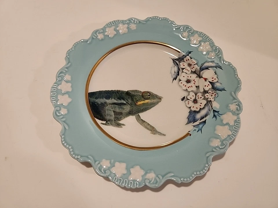 JUEGO DE 4 platos de mesa Anthropologie Lou Rota Nature - NUEVO - Frong Jirafa Pájaro Foto 2 de 4