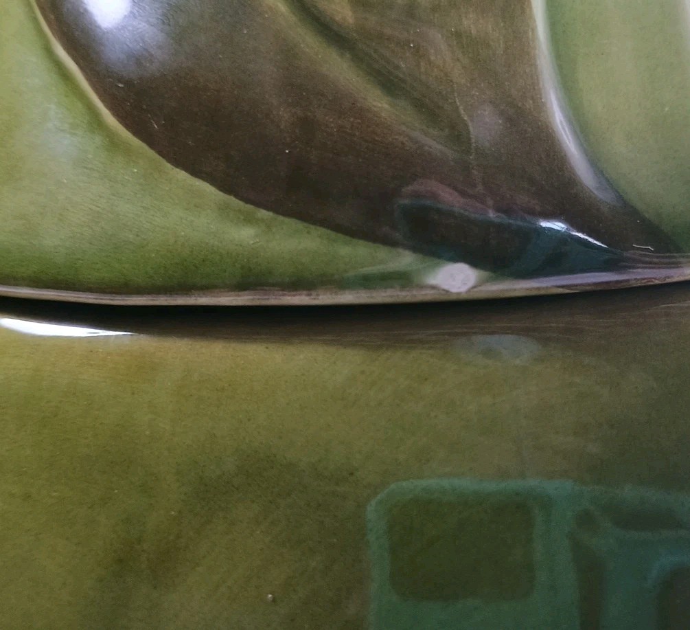 Los Angeles Pottery Cookie Jar 11 Green Pear Shaped 12" Vintage 1960's Or 70's 