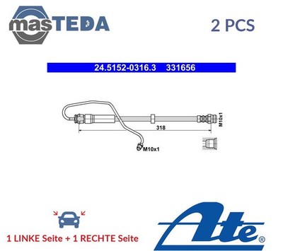 245152-03163 BREMSSCHLAUCH BREMSLEITUNG VORNE ATE 2PCS FÜR AUDI A4 B9,A5,8WD