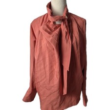 Oroton Blouse Top Womens Size 8 Cowl Neck Rose Long Sleeve BNWT $329 Viscos Poly