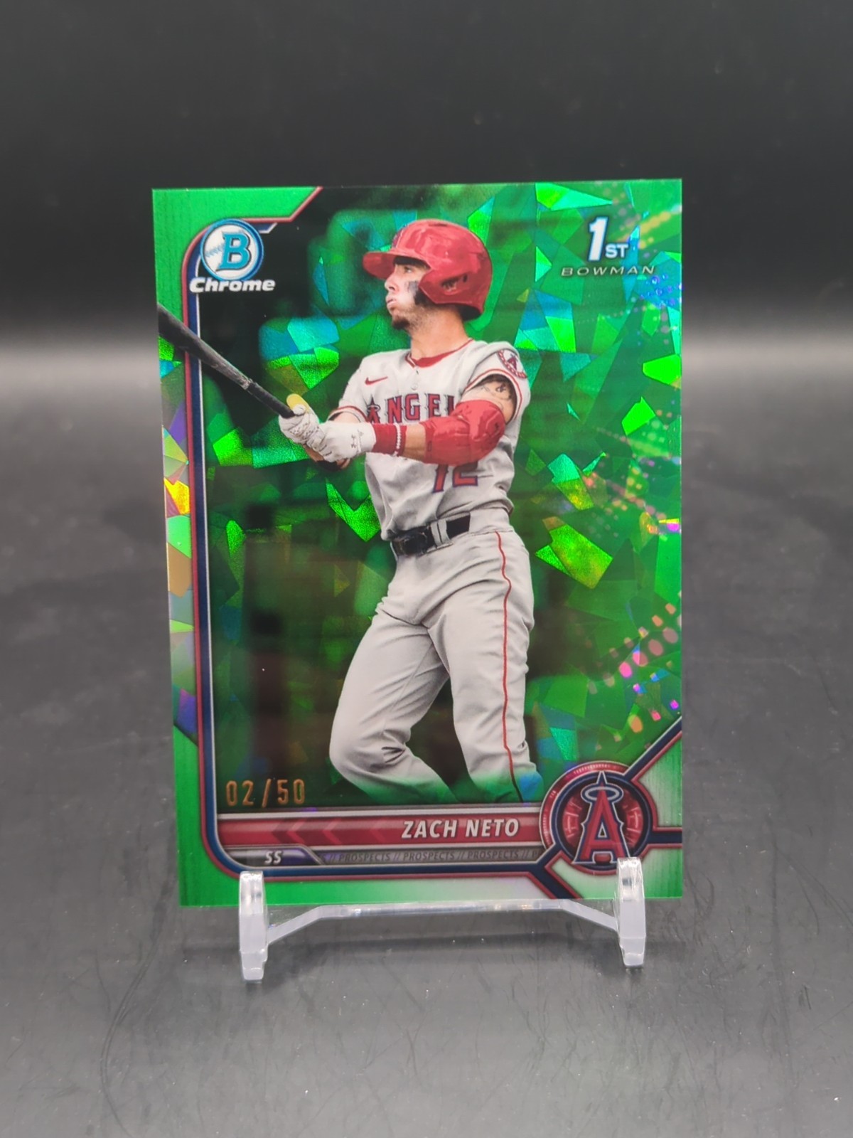Zach Neto 1st Bowman 2022 Bowman Chrome Draft Green Sapphire Edition #BDC-18 /50