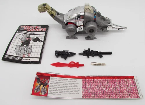 Vintage G1 Transformers – Sludge (Dinobot) Complete w/ Instructions & Stats Card