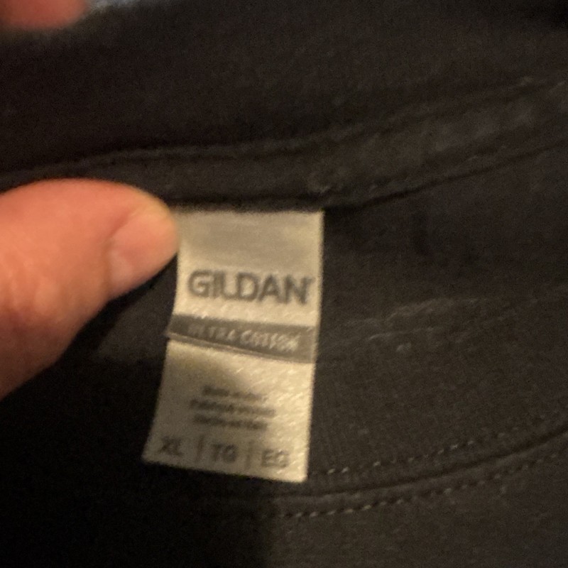 Gildan Cotton Burz Black Band Graphic Crew Neck T-Shirt Men’s XL black metal