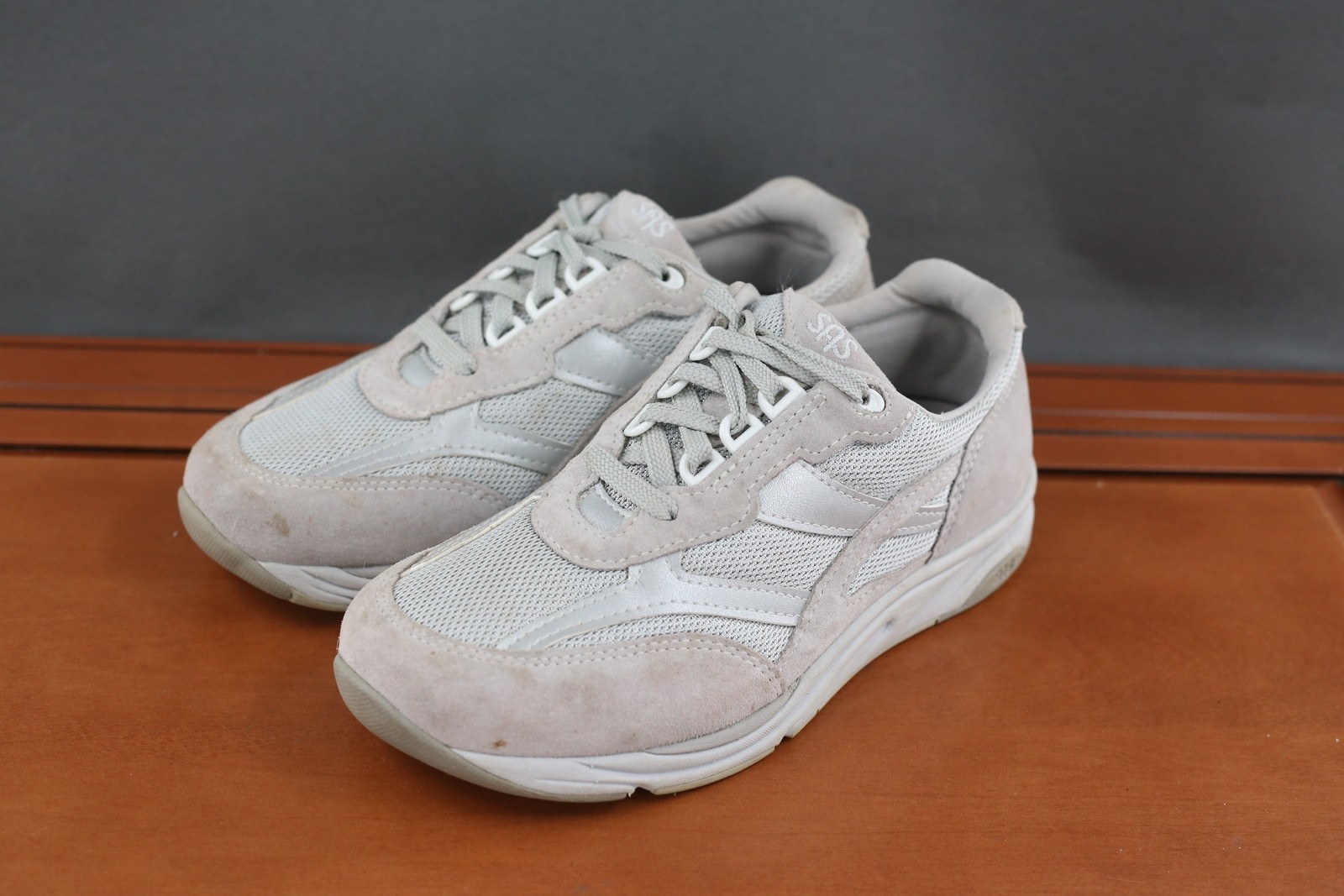 SAOLA Scarpe SAS donna taglia 8 W3 grigio scamosciato rete comode da passeggio suola tripad