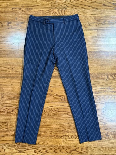 BARTORELLI NAPOLI 3 Piece Suit Pin Striped Blue Men’s 46 Wool Cashmere  - Picture 20 of 21