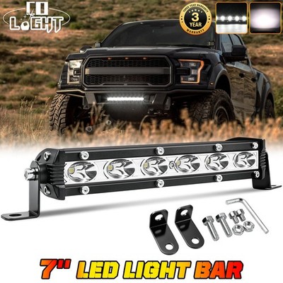 7 INCH Slim LED Light Bar Spot Beam Fog Snow Lamp For Truck 4WD UTV SUV ATV 12V