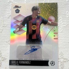 Topps Finest Guille Fernández FC Barcelona RC Autograph Signed Card 2025/26