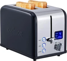 CUSIMAX 2 Slice Stainless Steel Toaster With 2 Slice, Black 