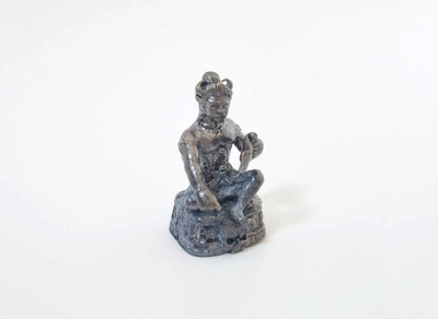 Dark Gold Hell Delegate Statue Yama God Dead Decor Horror Collection Brass Tiny