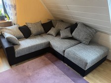 Ecksofa Couch Eckcouch Polstersofa Sofabett - Grau + Weiß - rechts wie neu Sofa