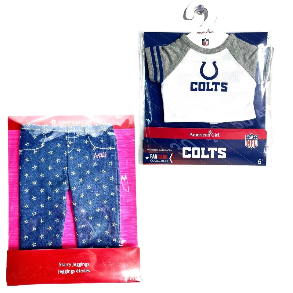 Conjunto de fútbol americano para muñeca American Girl camiseta Colts y jeggings estrellados NFL Indianápolis Foto 4 de 4