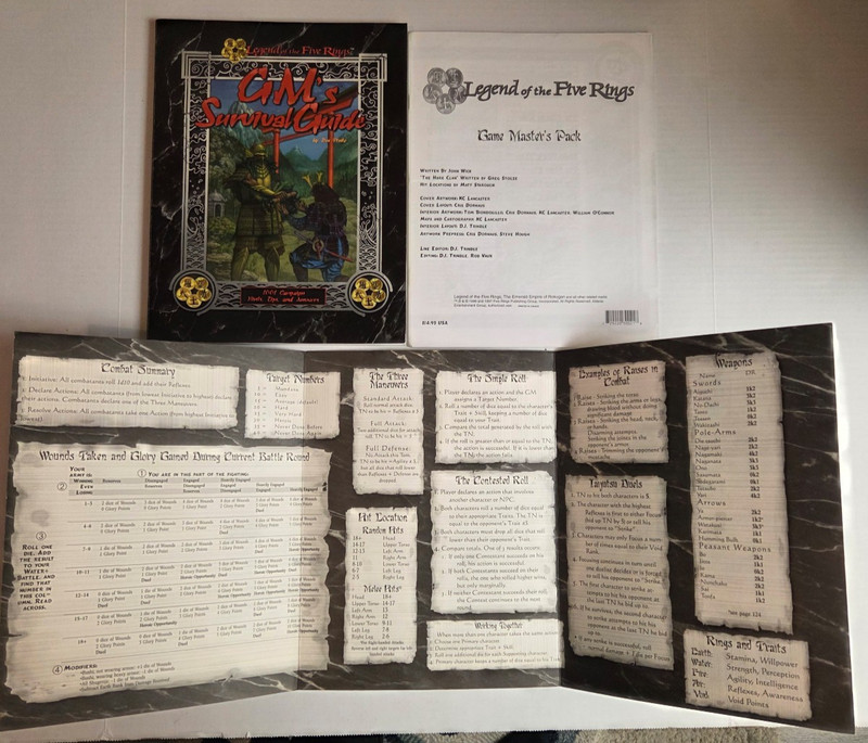 L5R Legend of the Five Rings Screen + GM's Guide FREE US MEDIA MAIL