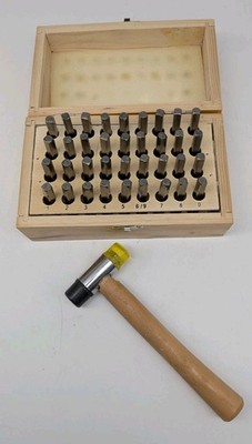 5/32 Stamping Kit in Original Wood Box-36 Stamps & Mallet