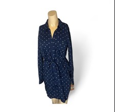 Reformation nairobi dress georgina Size Medium Blue Polka Dots Button Dress NWT