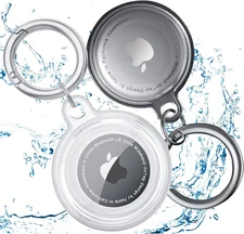Waterproof Holder Compatible with Apple Airtag with Keychain [2 Pack] - Anti-Los