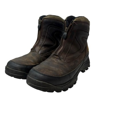 Timberland Men's 7.5M Brown Leather 200 Gram Waterproof Zip Up Boots Hiking Work