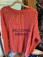 LulaRoe Mariah Sweater-Coral-Size 2XL-Gently Used