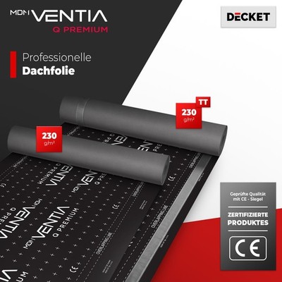 Ventia Q Premium Unterspannbahn 230g/m2 Unterdeckbahn Dachfolie Schalungsbahn 