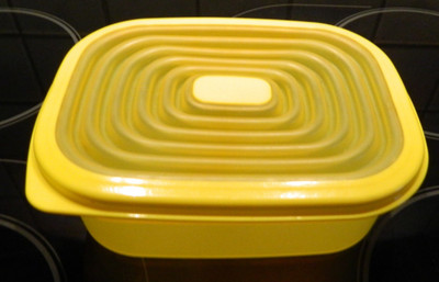 Tupperware Bungee 850 ml gelb-durchsichtig Dose Aufbewahrung Vorrat Box