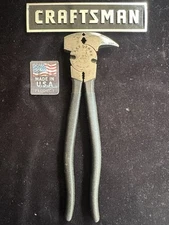 Rare 🔥 Sears Craftsman USA 🇺🇸 10.5” Fence Tool Pliers W/Hammer 45325