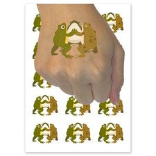 Dancing Frogs Toads Circle Temporary Tattoo Fake Body Art
