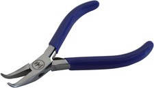 Slim 4-1/2" Bent Chain Nose Blue Jewelry Making Wire Wrapping Pliers