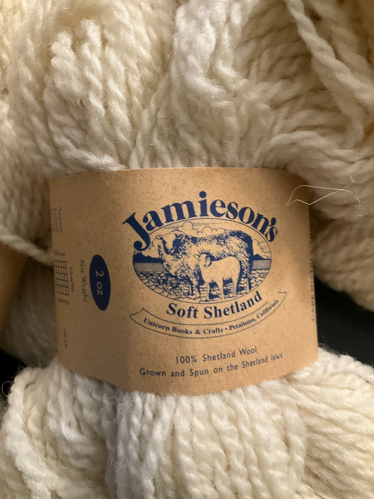 Jamieson Soft Shetland Yarn Lot of 7 Skeins  Natural White 104 NEW - second product detail image