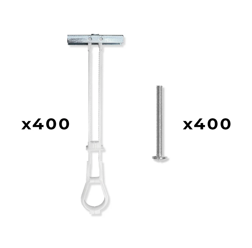 Paquete de 400 anclajes de palanca rápida de 1/4"-20 + pernos para paneles de yeso, pernos y bloque de hormigón Foto 2 de 4