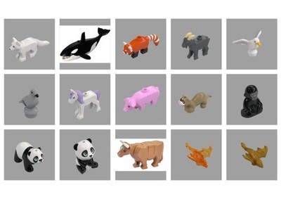 Lego Tiere / Zubehör zur Auswahl - Tieger Möwe Ziege Schwein Drachen etc.