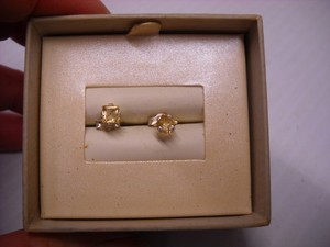.925 Sterling Silver Yellow Citrine Earring Studs 3.5mm