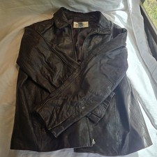 Eddie Bauer Lambskin Leather Zip Jacket Brown women's XL Regular Solid Zipper