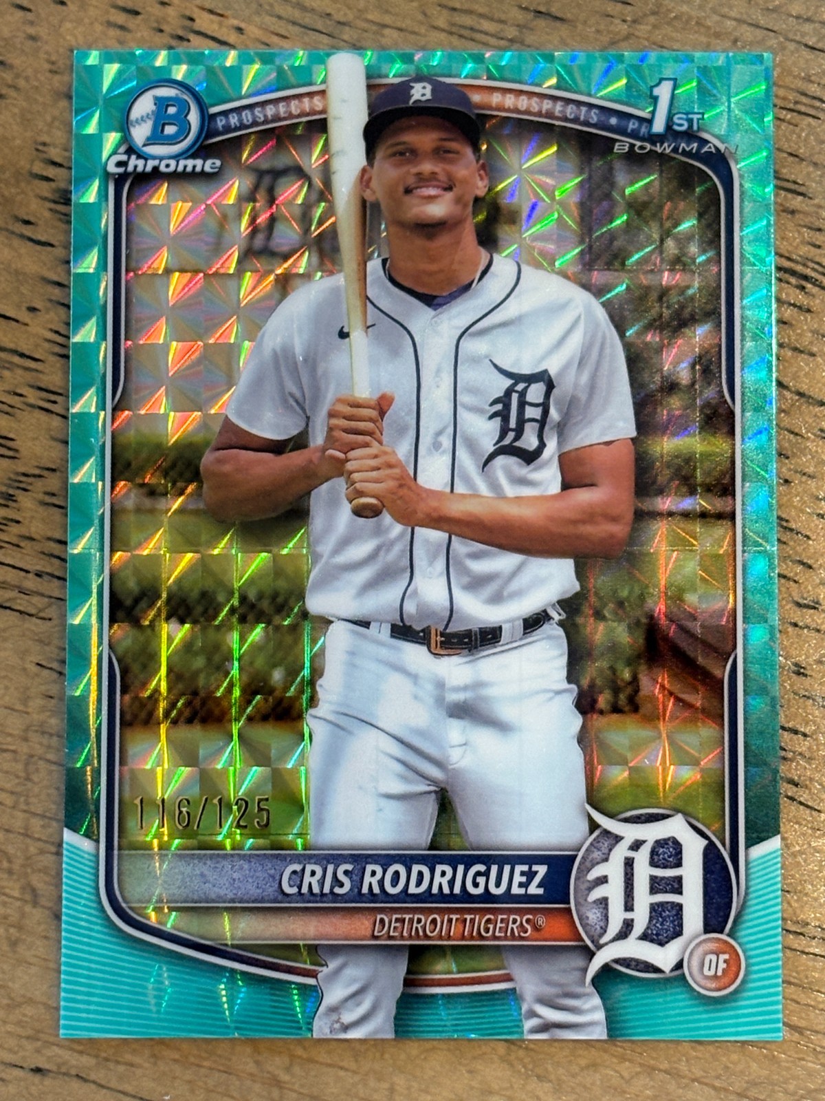 Cris Rodriguez 2025 Bowman Chrome 1st RC AQUA GEOMETRIC REFRACTOR /125 #BCP-250