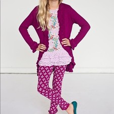 NWOT Matilda Jane 435 Friends Forever Purple Suki Leggings Youth Size 14