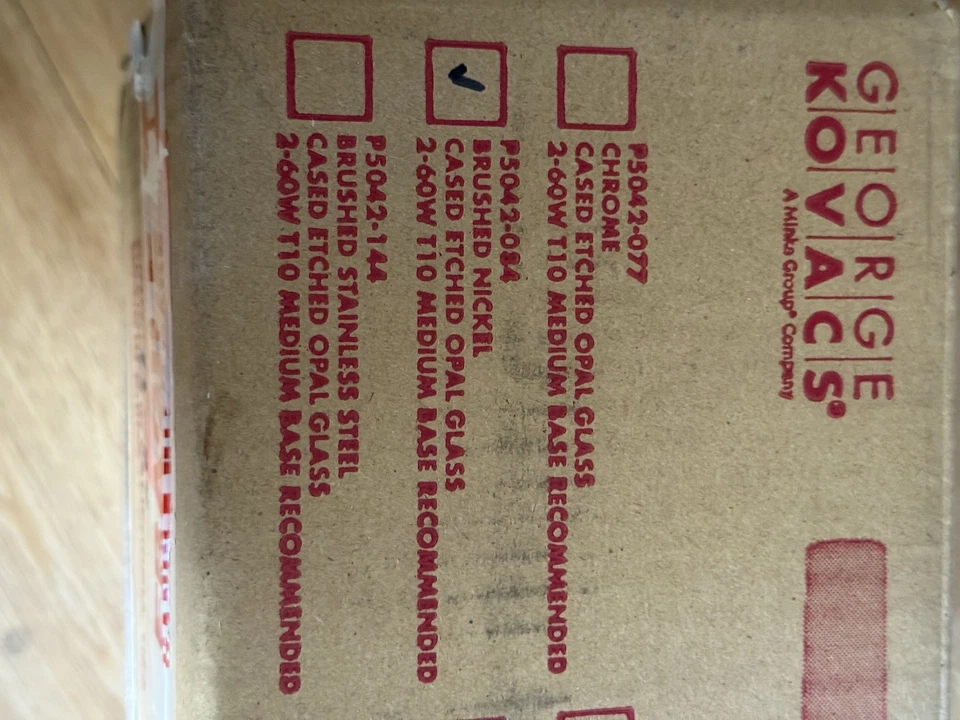 "Luz de baño tocador George Kovacs P5042-084 Saber II 20"", 2 luces, níquel cepillado" Foto 4 de 4