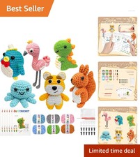 Beginner's Crochet Kit - 6 Animal Designs with Step-by-Step Video Tutorials