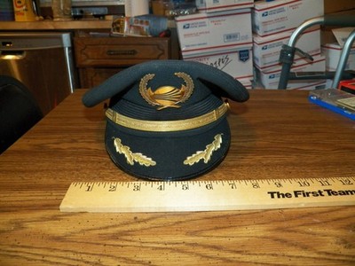 Vintage CONTINENTAL AIRLINES Pilot Dress Hat w/ Badge by BANCROFT