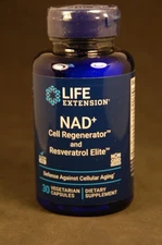 Life Extension NAD+ Cell Regenerator and Resveratrol Elite GF 30 Vegan Capsules