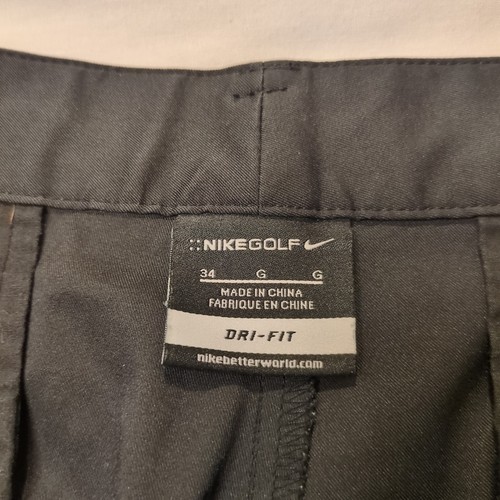 Mens Nike Dri Fit size 34 X 10.5 Flat Front Golf Shorts Measures 36 Black - Picture 2 of 6