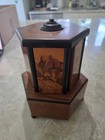 Februholz No 5974/NI Vintage Wooden Hexagonal Musical Cigarette Carousel Working — photo 3