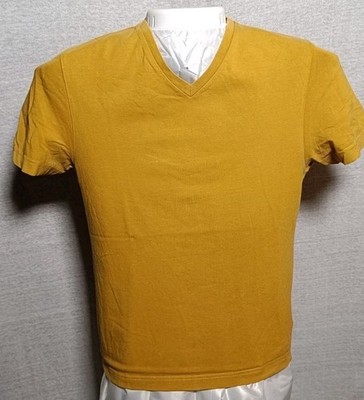 Levi's Vintage T-Shirt Women's XS S Size 34 36 Mustard Yellow V Neck Sta-Prest Y2K