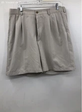 Pro Tour Beige Relaxed Fit Pleated Golf Shorts 8" Men's 36 Outdoor